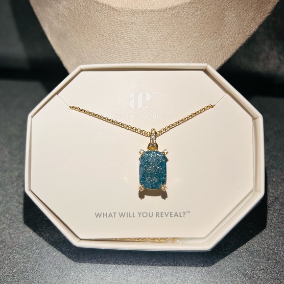 Bomb Party Jewelry - Bomb Party Necklace Sapphire Ice Crystal Gold Plated Starry Night Escape NK13496